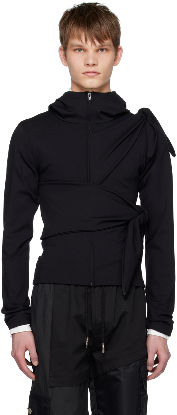 Aaron Esh Black Overlay Hoodie