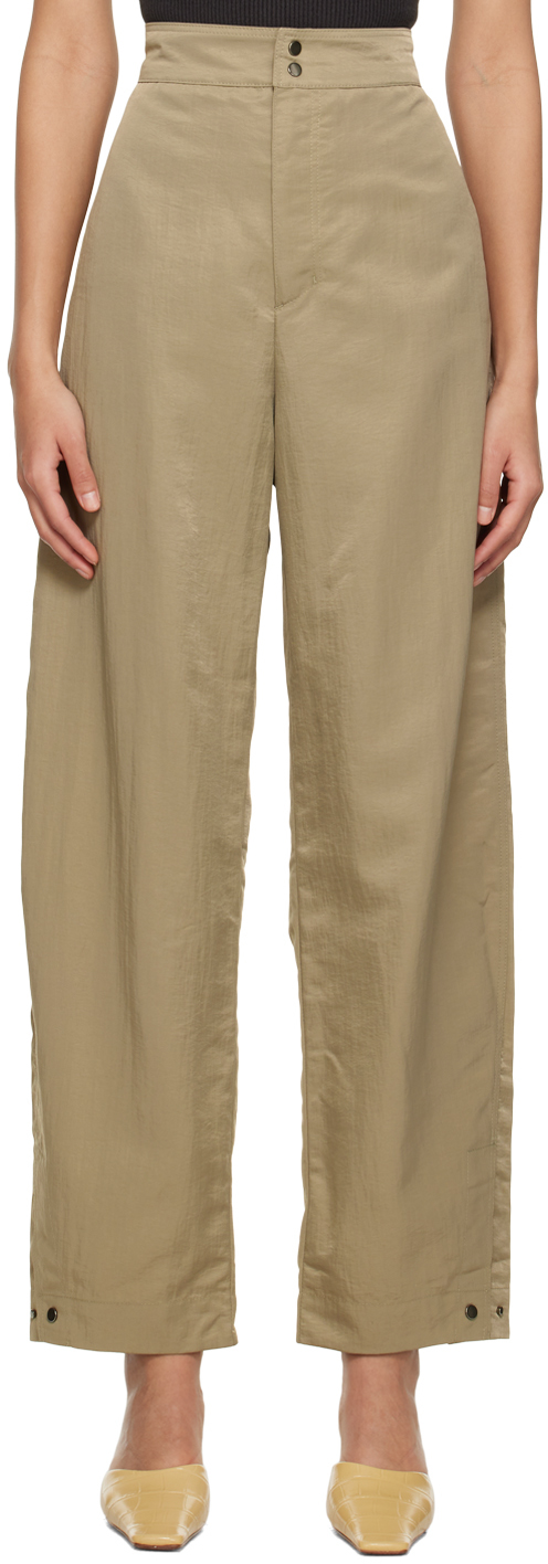 Khaki Giwa Trousers by Birrot on Sale