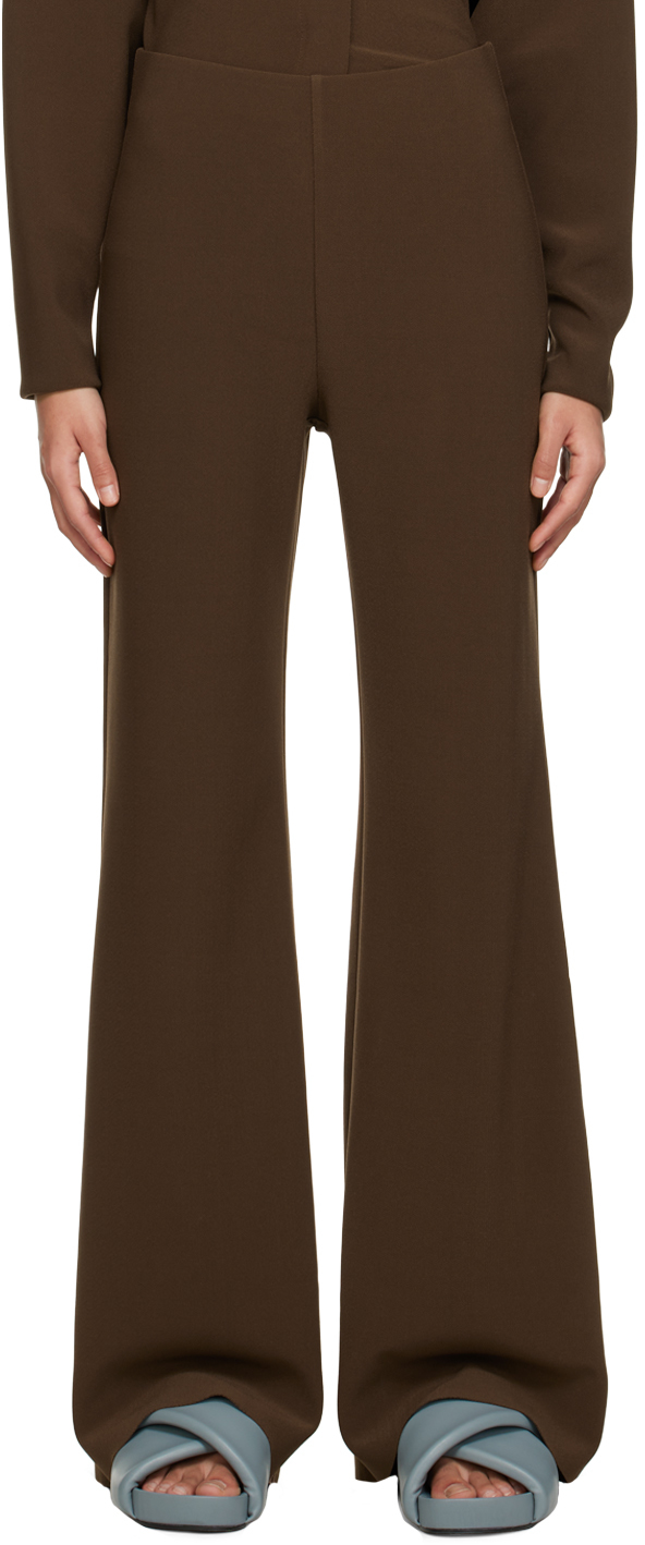 SSENSE Exclusive Brown Bootcut Trousers by Birrot on Sale