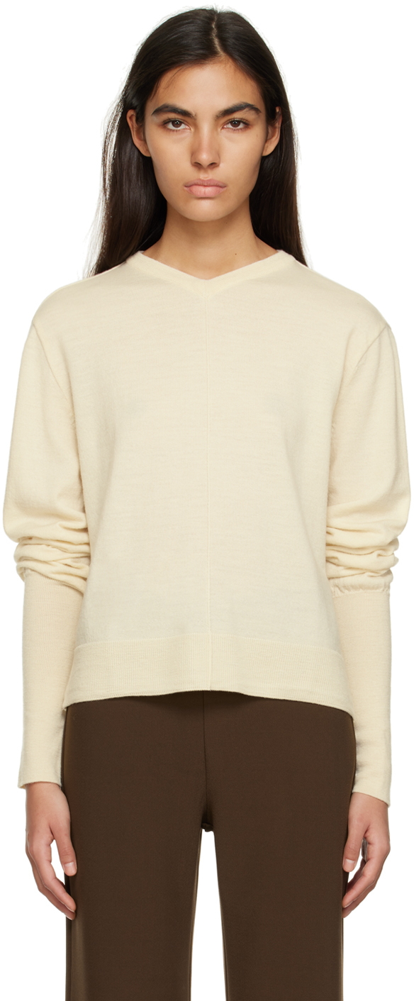 Birrot Off-White Cutout Sweater