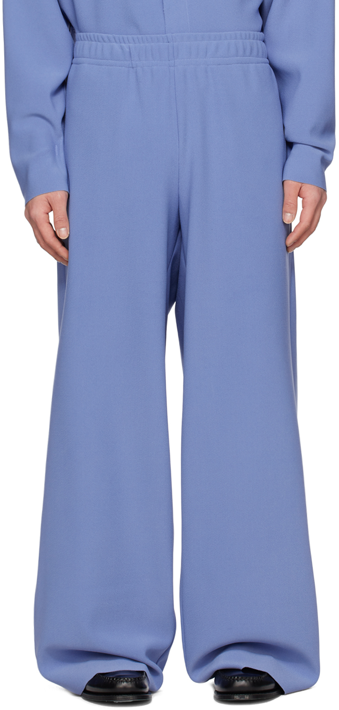 Birrot Blue Drawstring Lounge Pants In Airblue