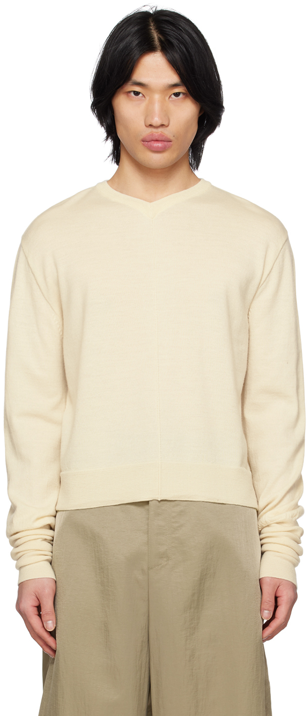 Birrot Off-white Cutout Sweater In Ivory