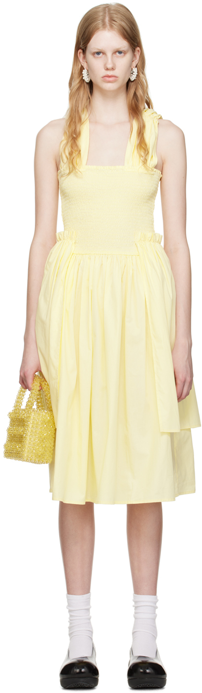 Shrimps Emma Ruffled Dress In Pastel Yellow