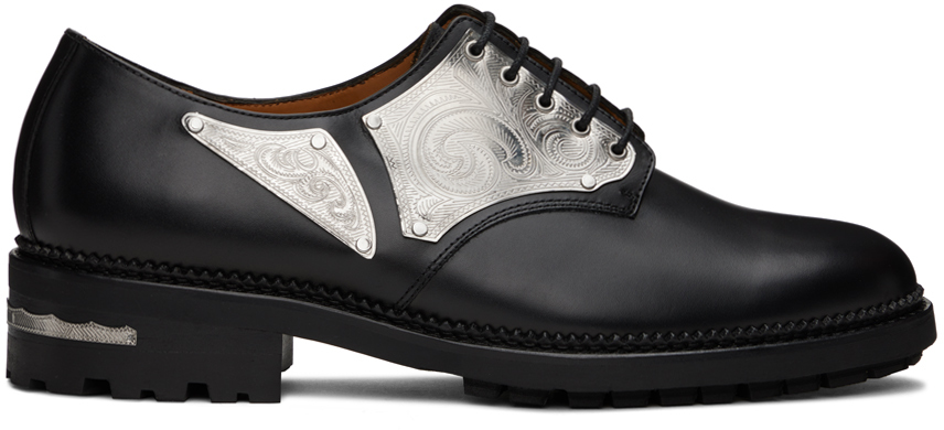 Toga Virilis: Black Metal Plate Oxfords | SSENSE