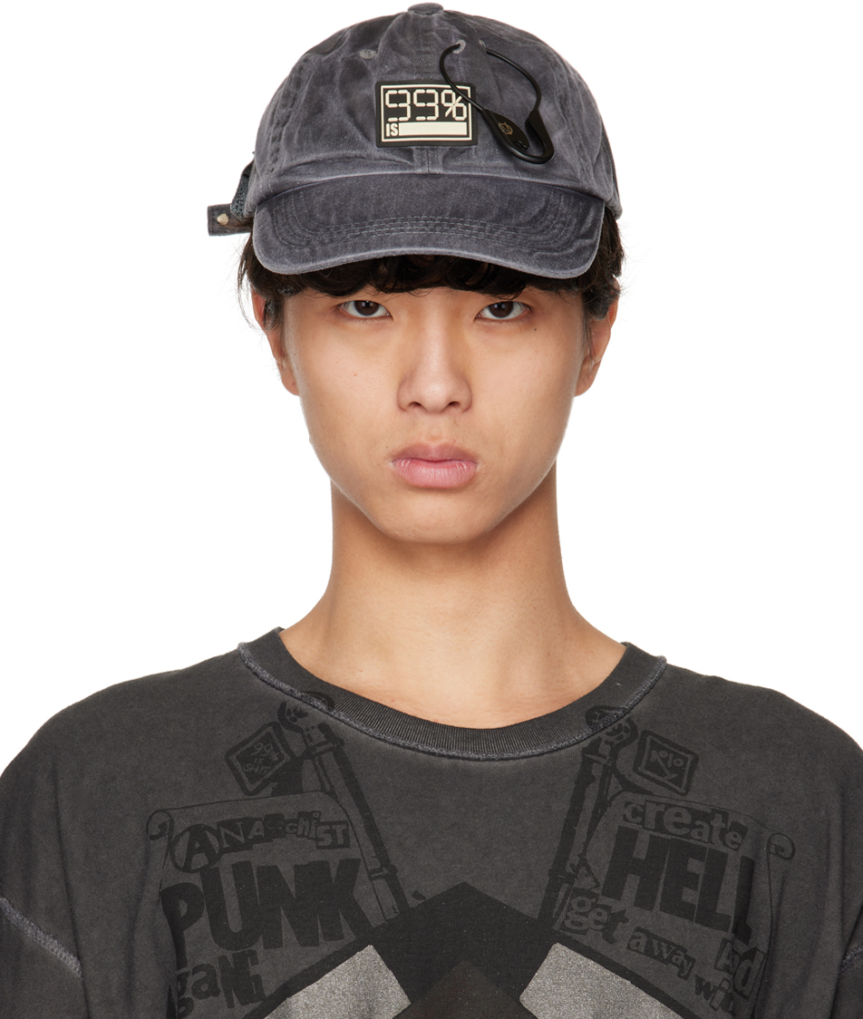99% Is Black Logo Cap In Washed Black