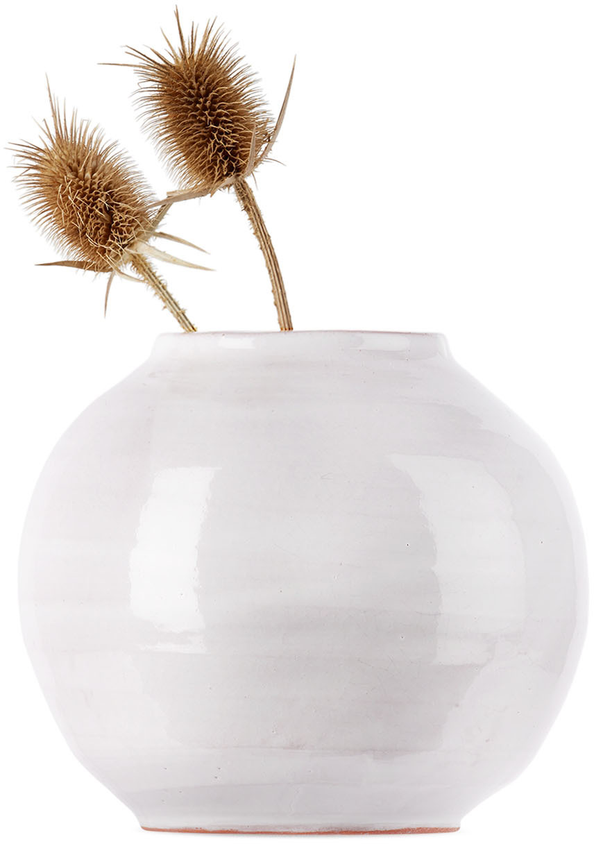 Basis White Type B Vase In White Glazed