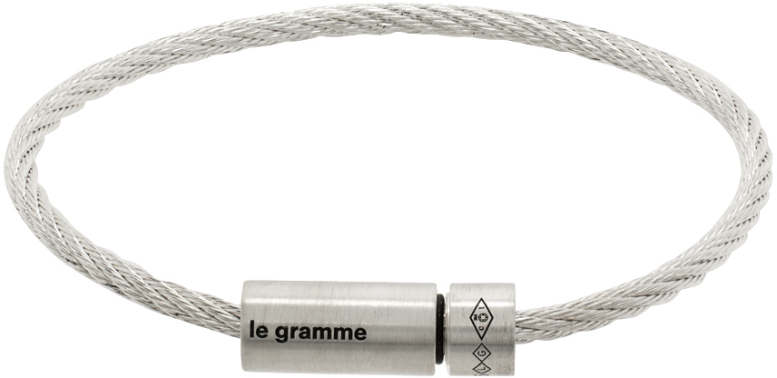 Le Gramme Le 9 Grammes Double Cable Bracelet  Silver  Editorialist