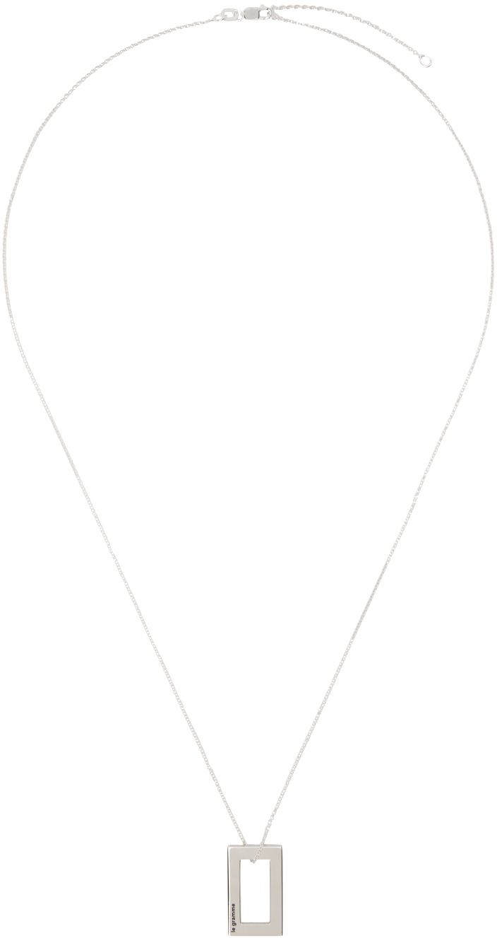 Le Gramme Silver 'Le 3.4 Grammes' Rectangle Necklace