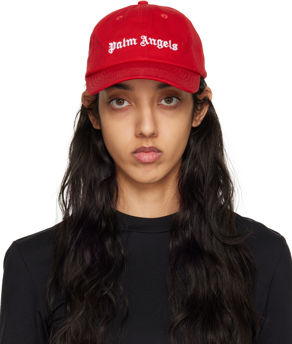 Red Classic Logo Cap by Palm Angels on Sale