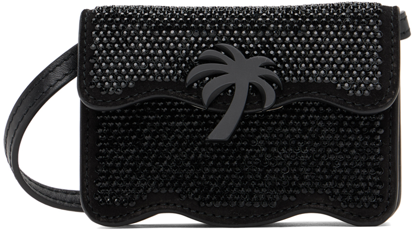 Palm Angels Palm Beach Micro Party Crossbody Bag In 1072 Black Silver