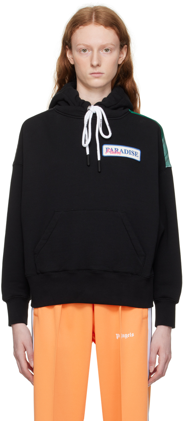 Black Miami Classic Hoodie by Palm Angels on Sale