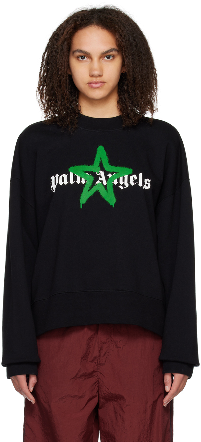 Palm Angels Black Star Sprayed Sweatshirt