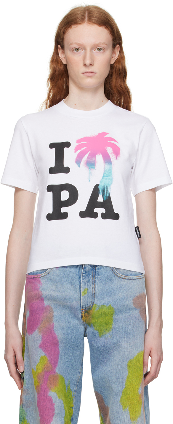 Palm Angels White 'I Love PA' T-Shirt