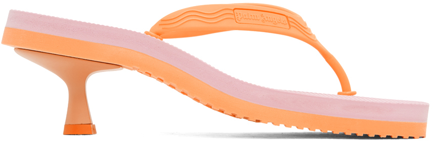 Pink & Orange Kitten Heeled Sandals