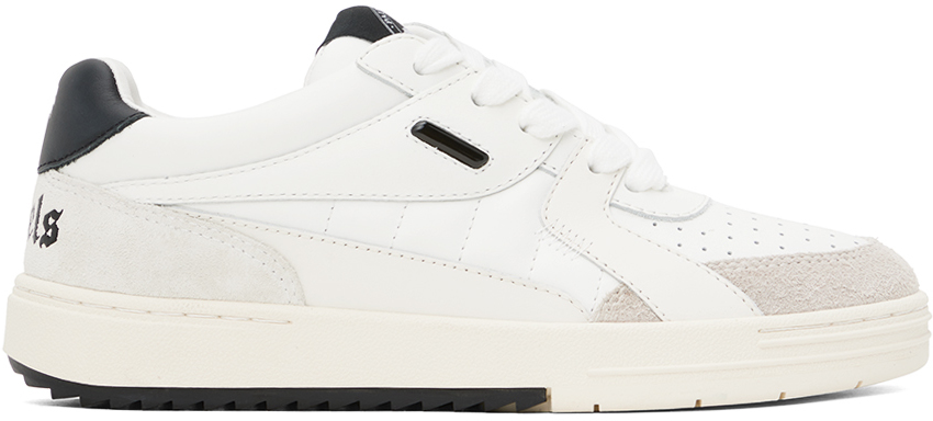 Palm Angels Palm University Low-top Sneakers In White Black