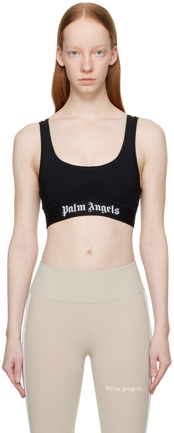 Logo sports bra in black - Palm Angels