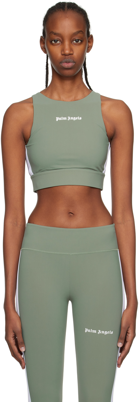 CAMO SPORT BRA in green - Palm Angels® Official