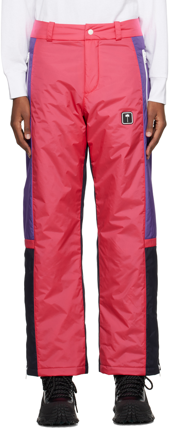 Palm Angels Thunderbolt Colour-block Ski Trousers In Fuchsia Blue