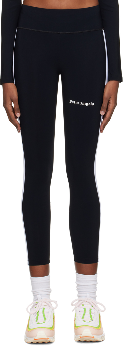 Striped low-rise jersey leggings in black - Palm Angels