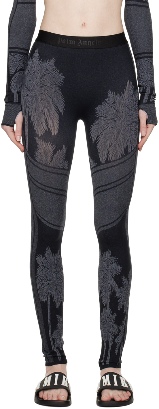 Palm Angels Black & Gray Base Layer Ski Leggings SSENSE