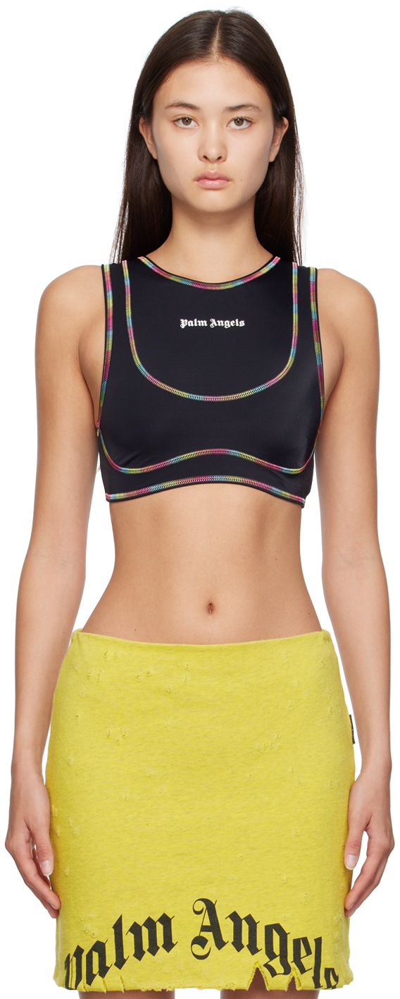 Black Rainbow Miami Sports Top by Palm Angels on Sale