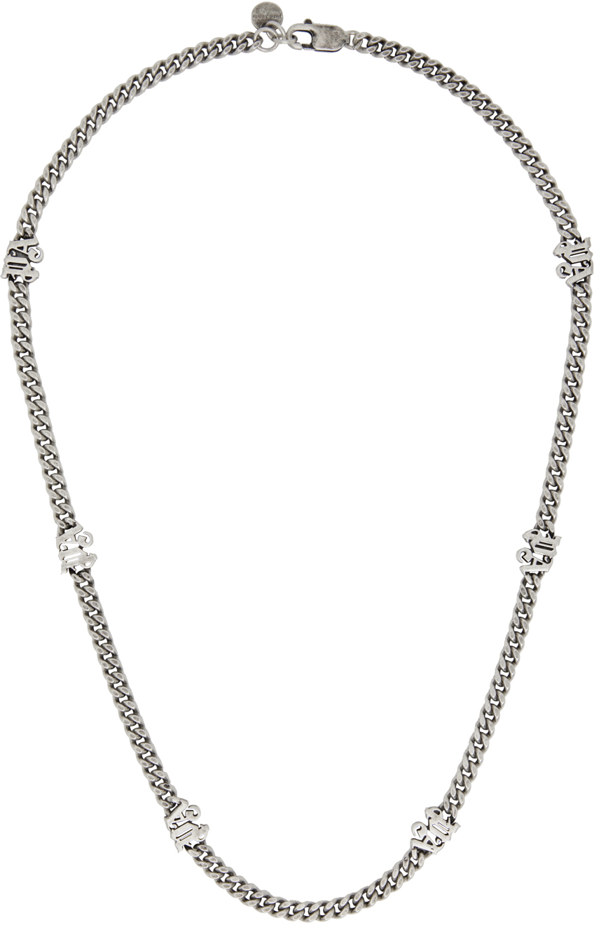 Palm Angels Silver Chain Necklace In Silver Silver
