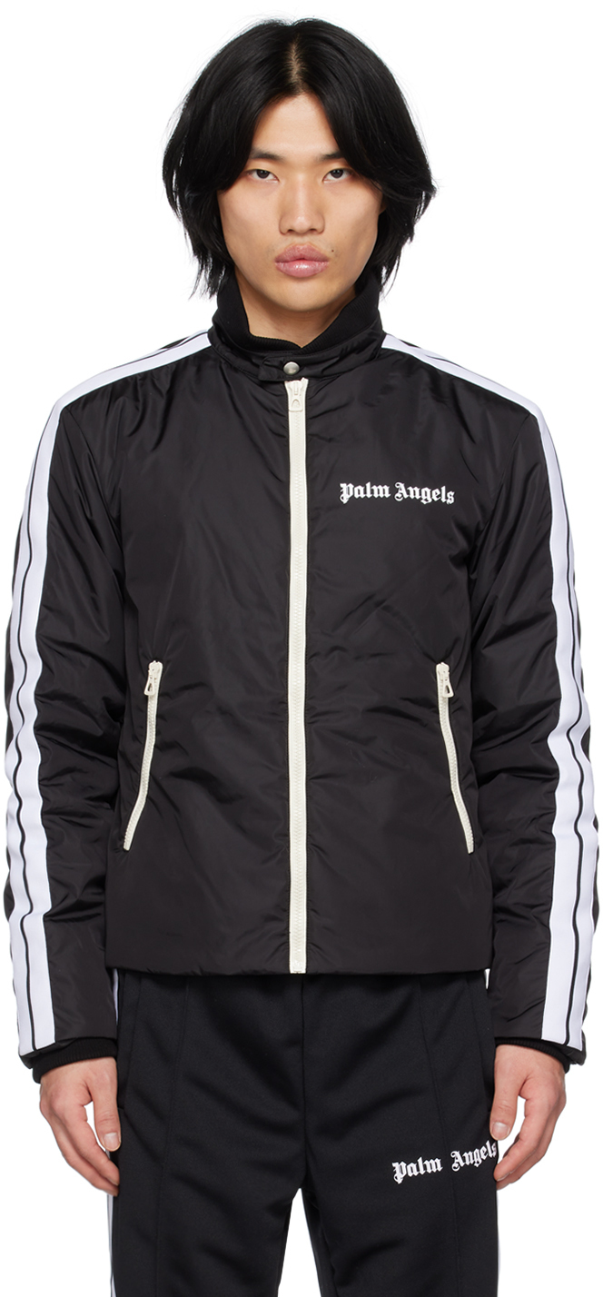 Palm Angels Lightweight Puffer Track Jacket In Black