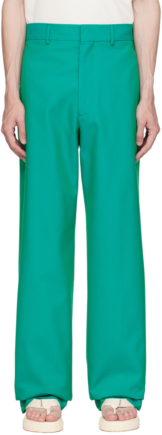 Palm Angels Green Sonny Trousers In Turquoise