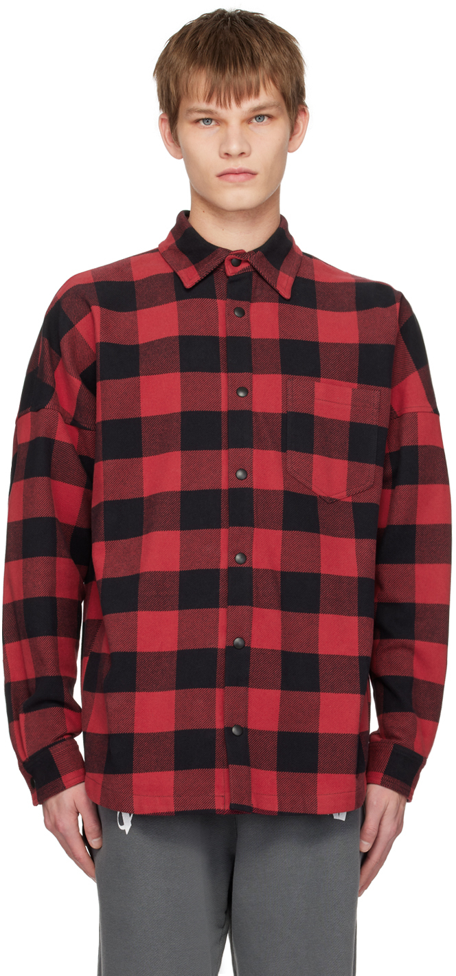 PALM ANGELS RED CHECK SHIRT