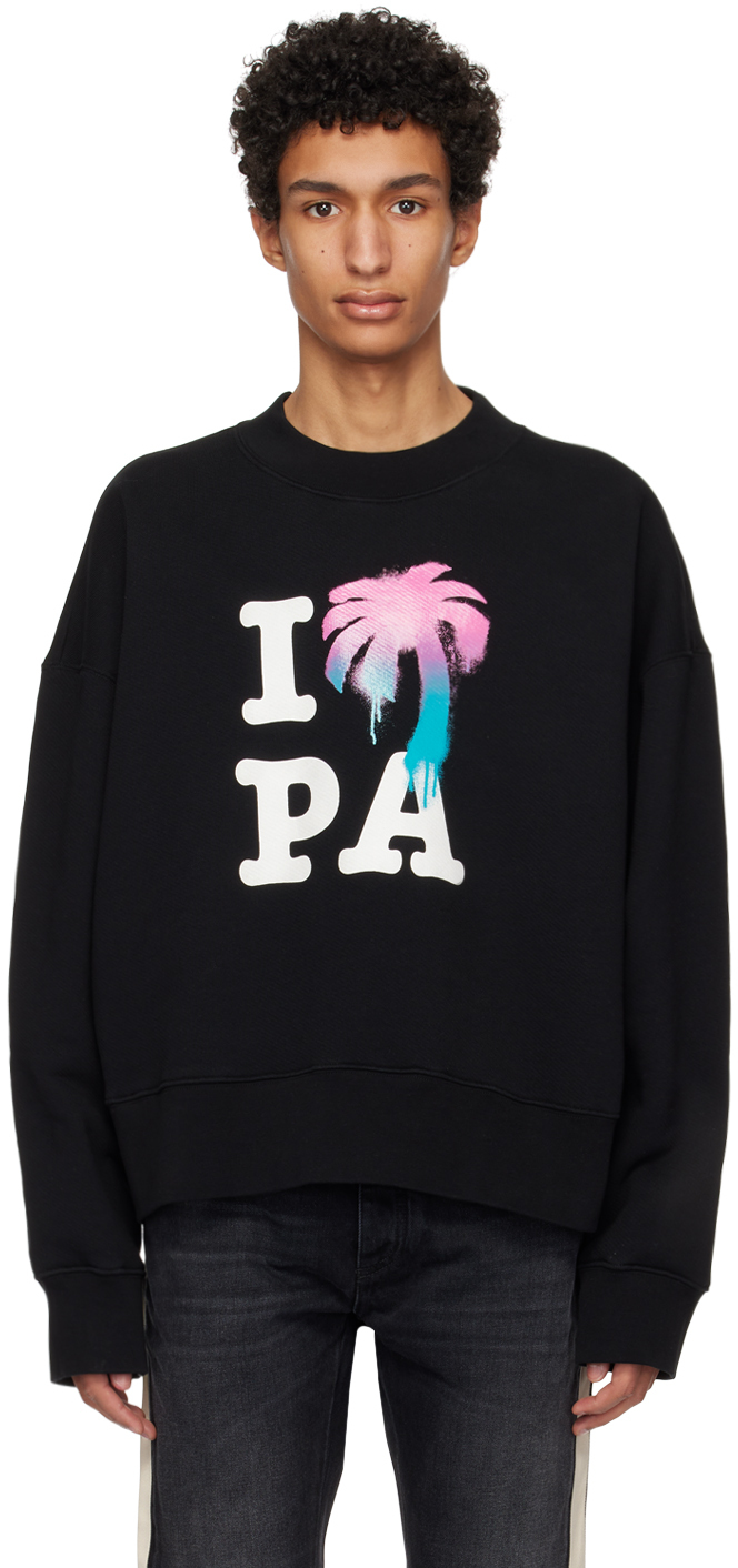 Palm Angels Black 'I Love PA' Sweatshirt