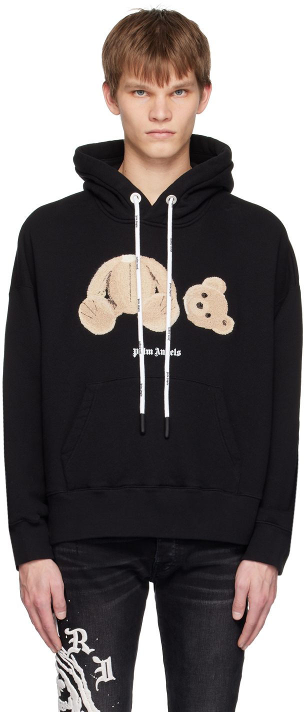 Palm Angels: Black Bear Hoodie | SSENSE Canada