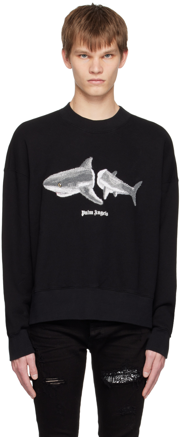 Palm Angels Black Shark Sweatshirt