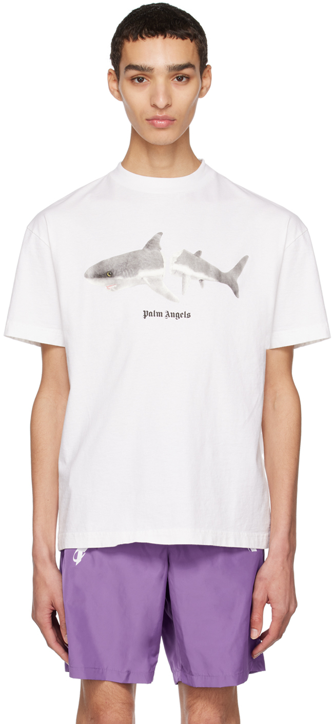 Palm Angels White Shark T-Shirt