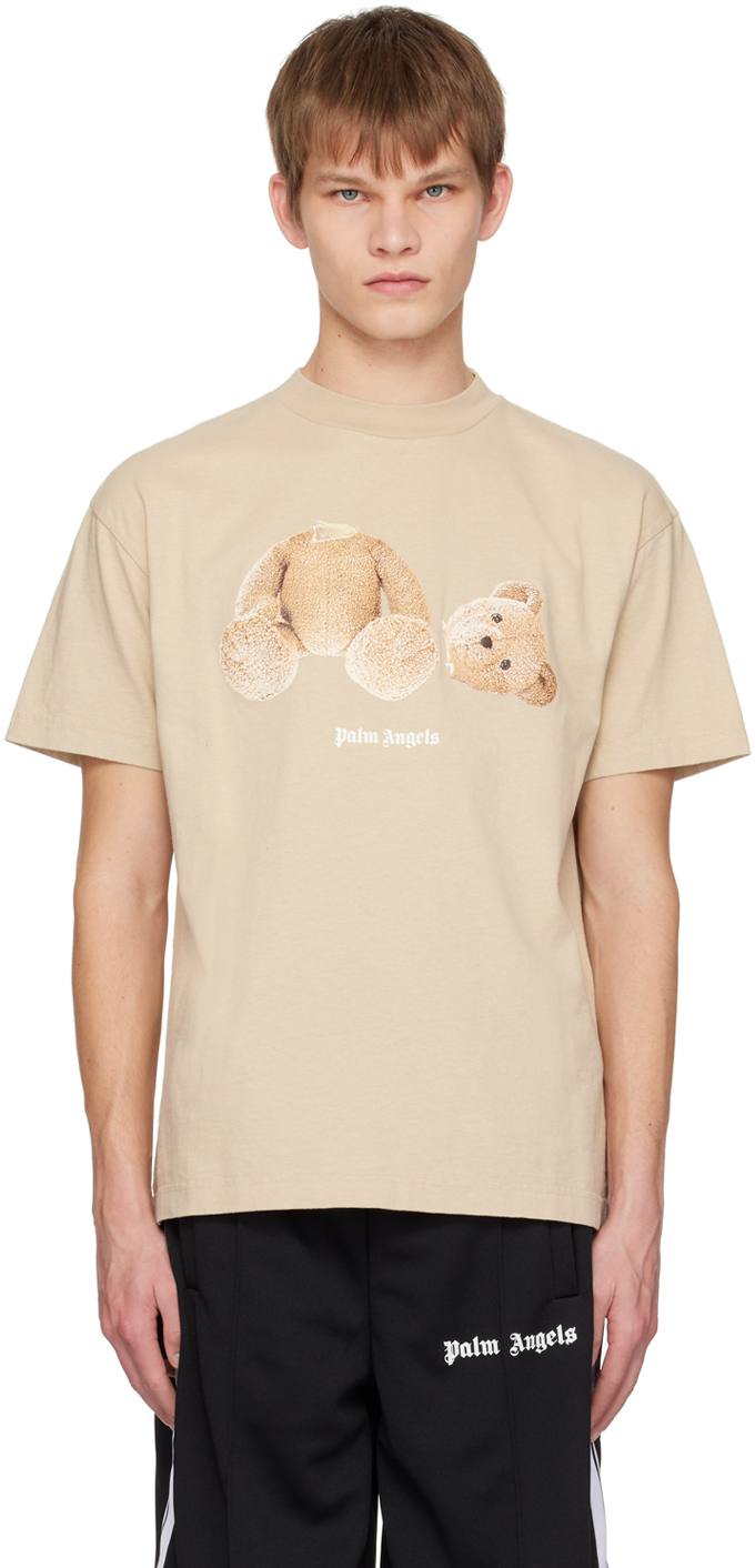Palm Angels Beige Bear T-Shirt