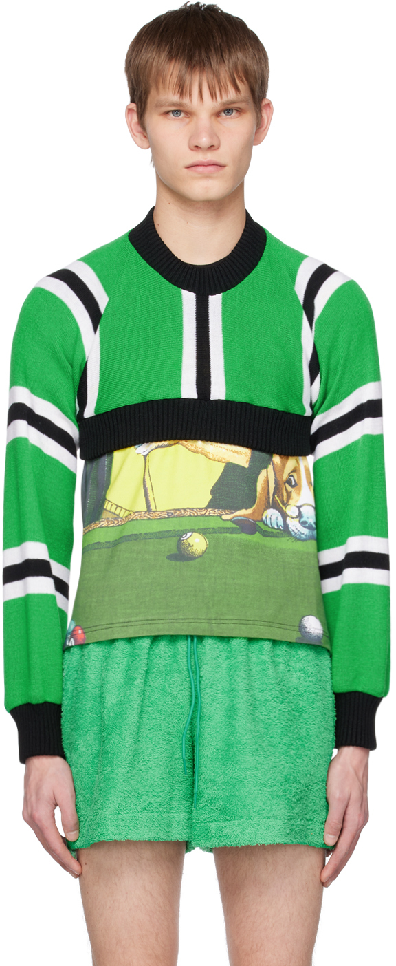Adam Jones Green 'football Scarf' Sweater