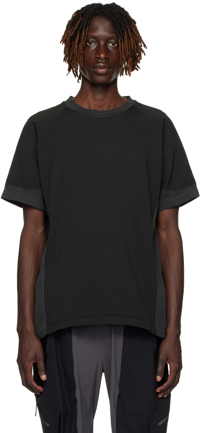J.L - A.L  _J.L - A.L_ Black Paneled T-Shirt