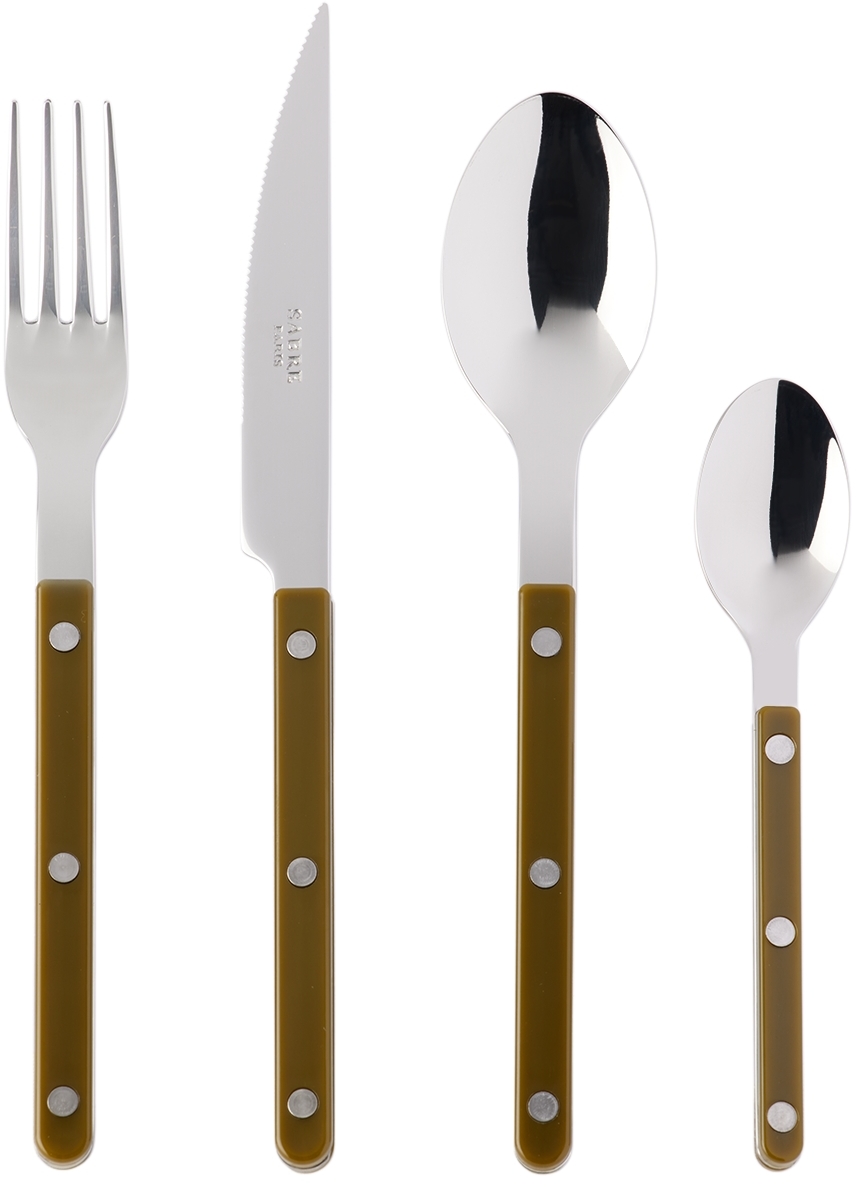 Green Bistrot Brilliant Flatware Set, 24 pcs by Sabre | SSENSE Canada