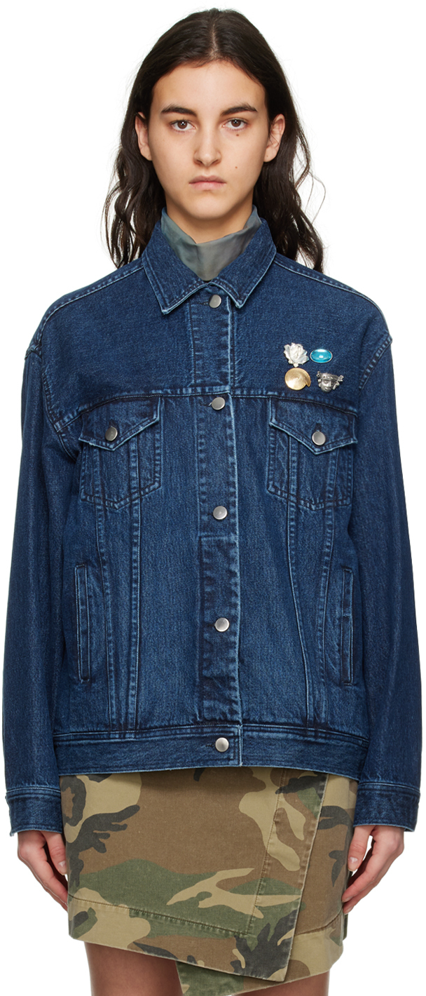 Martine Rose Purple Oversized Denim Jacket, $370, SSENSE