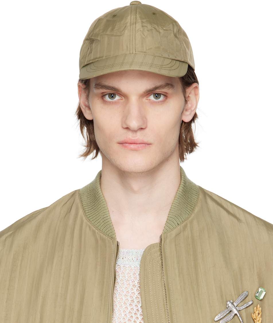 Green Paneled Cap by Song for the Mute on Sale