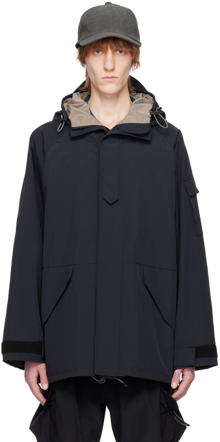 Meanswhile Black Fatigue Coat In Off Black
