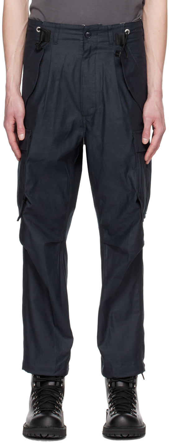Meanswhile Navy Fatigue Overwrap Trousers