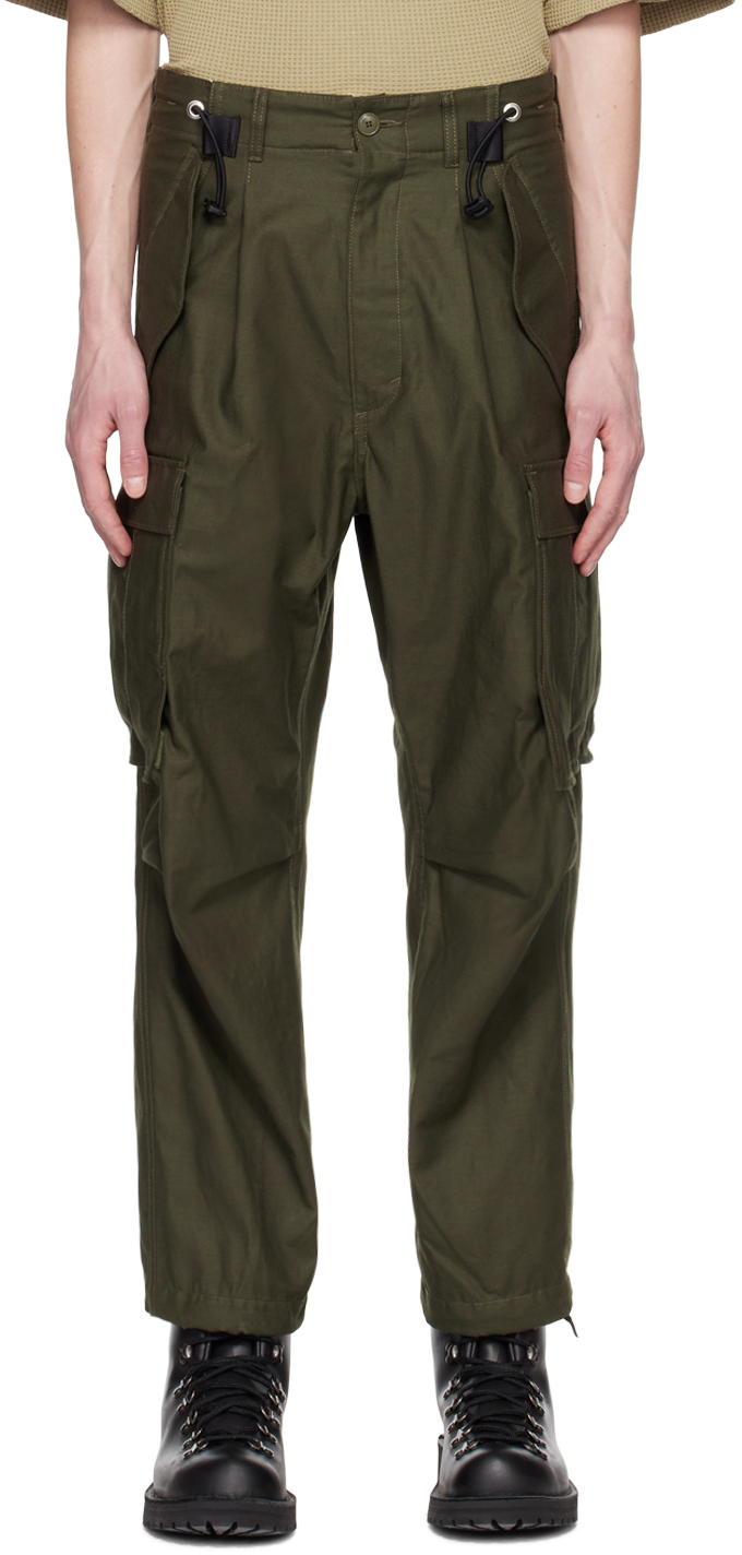 meanswhile: Khaki Fatigue Overwrap Cargo Pants | SSENSE UK