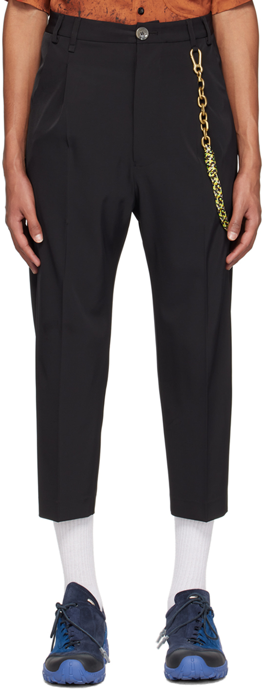 Song For The Mute Black Pleated Tapered Trousers