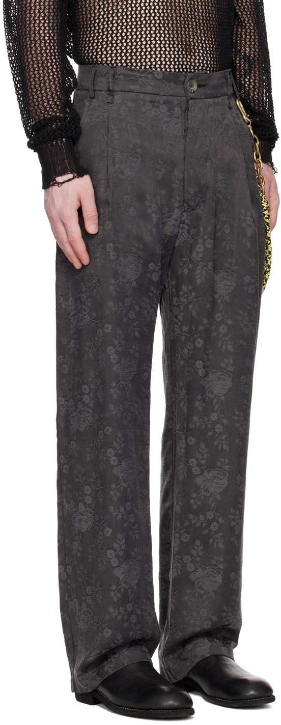 SONG FOR THE MUTE GRAY FLORAL TROUSERS 