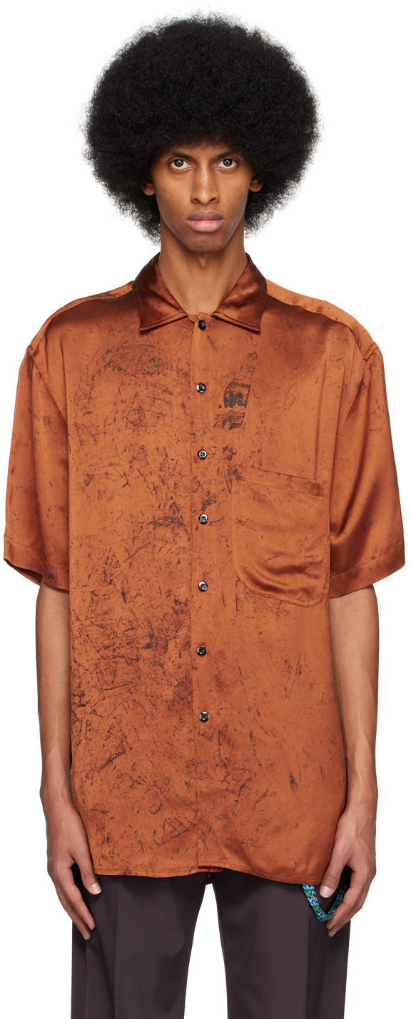 Song For The Mute Orange Oversized Short Sleeve Shirt
