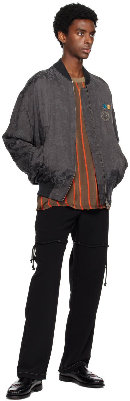 SONG FOR THE MUTE BROWN STRIPED SWEATSHIRT 
