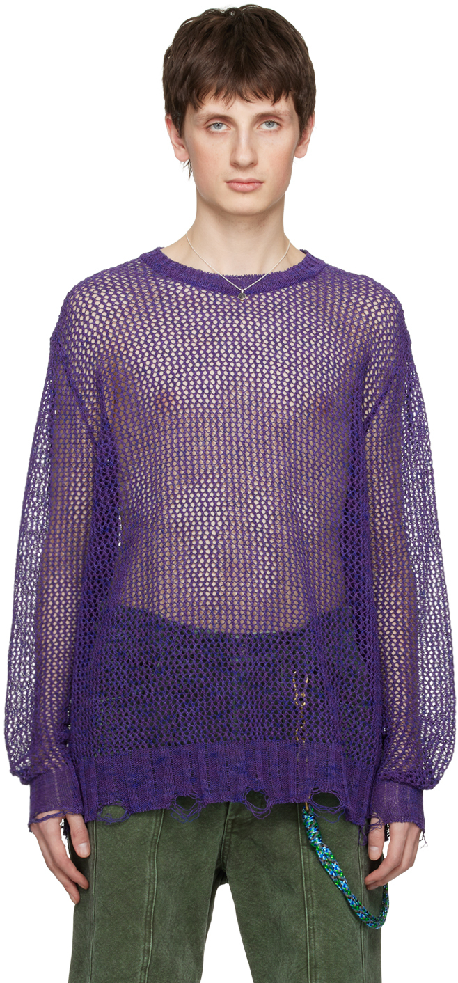 Song For The Mute Purple Oversized Jumper In Violet