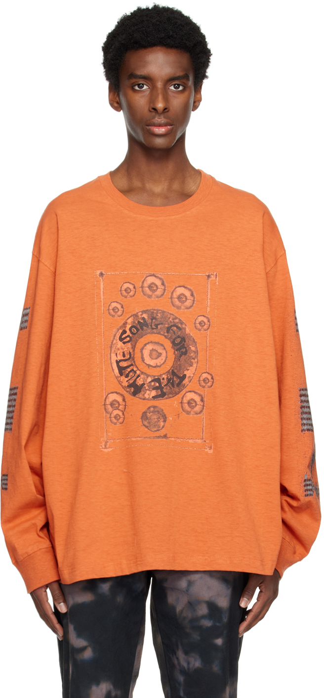 Song For The Mute Orange 'orbit Rust' Sweatshirt In Sunset