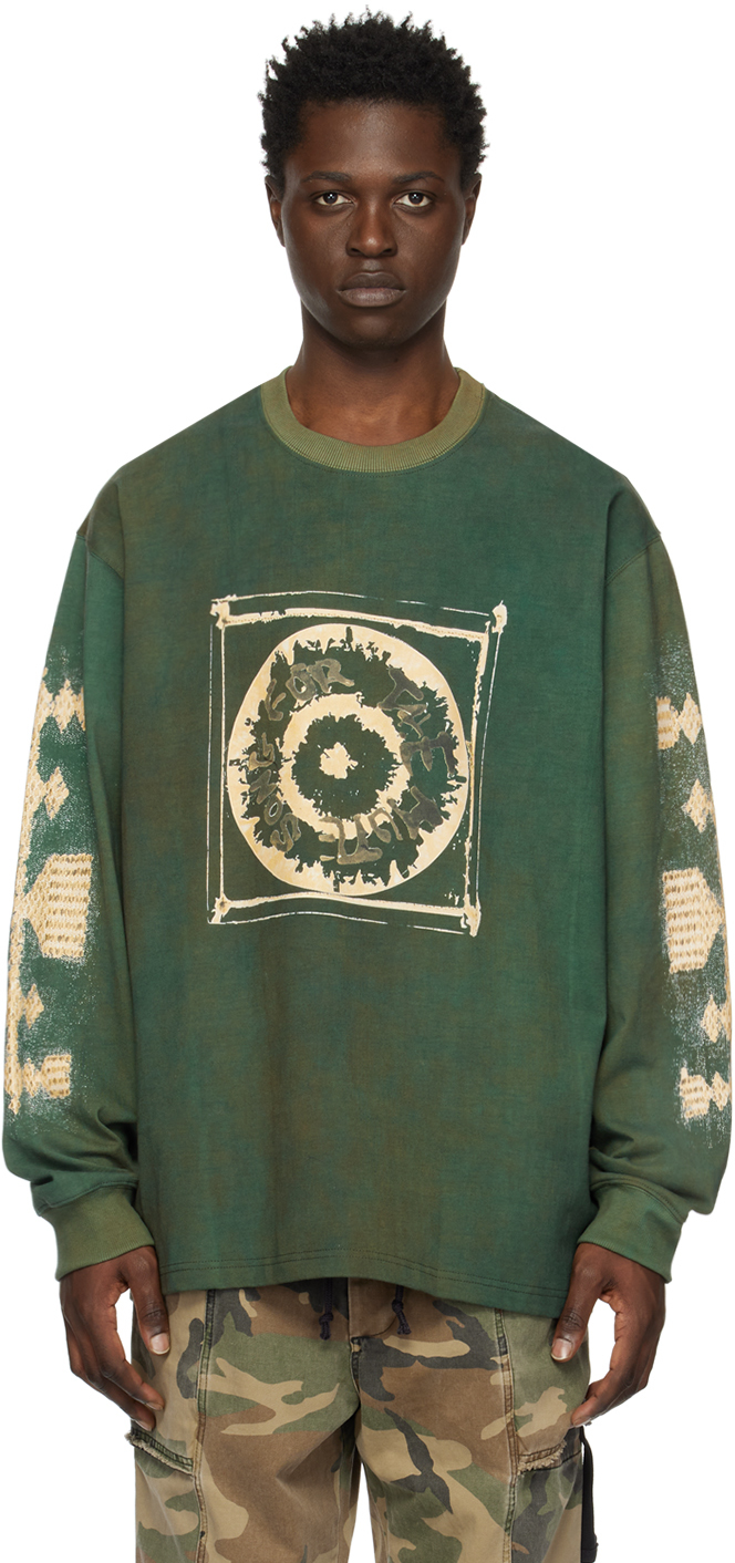 Song For The Mute Logo-print Long-sleeved Sweatshirt In Green
