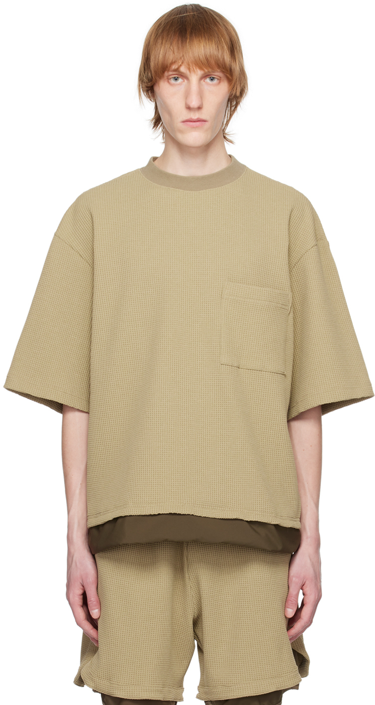 Beige Cotton Crew Neck T-shirt, Clothing \ Knitwear \ T-shirts Summer 23, Sklep